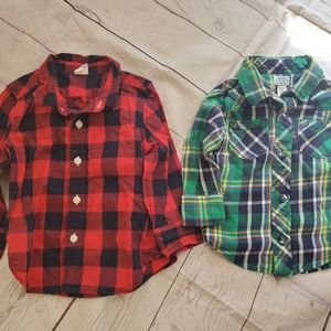 Baby Gap Toddler Buffalo check flannel shirt lot